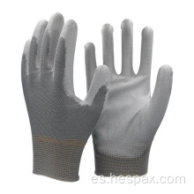 Hespax 13Gauge Nylon Pu Trabajo protector de guantes Construcción